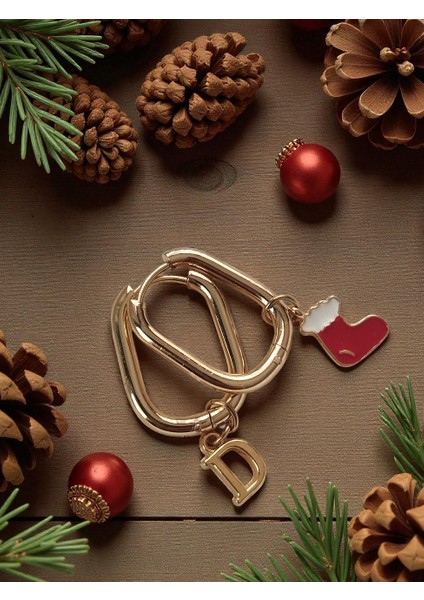 Yılbaşı Temalı Harf Chramlı Çelik Oval Küpe fiyatları