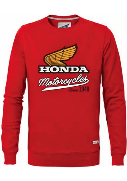 Bisiklet Yaka Kırmızı Sweatshirt - Hnda Sağlam