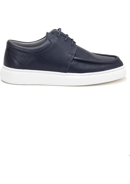 Hakiki Deri Erkek Casual Ayakkabı Lacivert Bağlı Eva Taban modelleri