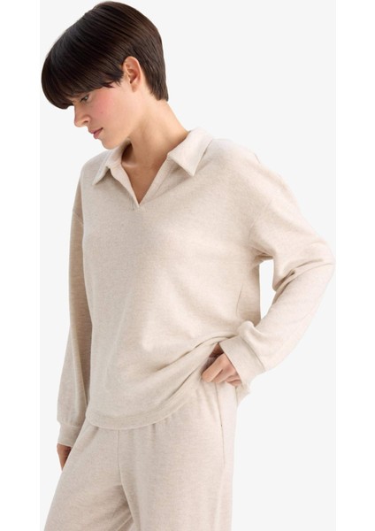 Pijama Takımı Regular Fit Uzun Kollu Velur Üst Uzun Alt-Fall in Love G1188AX25AU modelleri