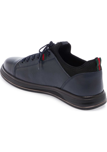 Lacivert Hakiki Deri Erkek Sneaker - E25S1AY57384-A31 fiyatları