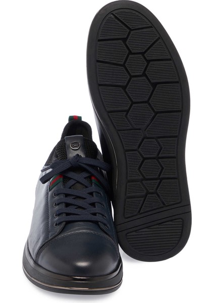 Lacivert Hakiki Deri Erkek Sneaker - E25S1AY57384-A31 fırsatları