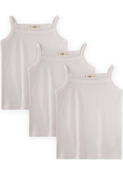 Üçlü Ip Askılı Klimalı Atlet 2-9 Yaş Ekru