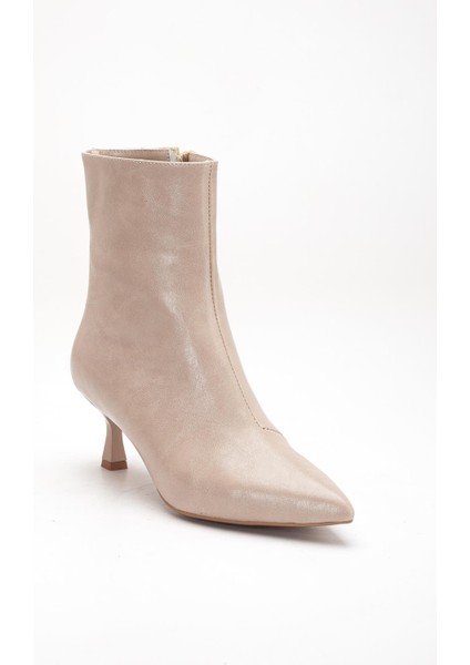 Nude Kadın Ince Topuklu Bot Kırışık Rugan Sivri Burun fırsatları