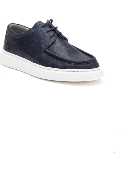 Hakiki Deri Erkek Casual Ayakkabı Lacivert Bağlı Eva Taban fırsatları