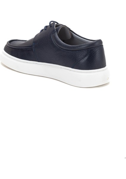 Hakiki Deri Erkek Casual Ayakkabı Lacivert Bağlı Eva Taban indirimleri