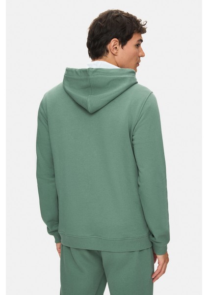 Hılgard Adaçayı Yeşili Kapüşonlu ve Fermuarlı Baskılı Standard Fit Erkek Sweatshirt fırsatları