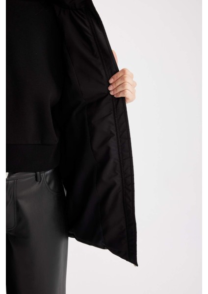 Su Geçirmez Uzun Mont Parka Isı Yalıtımlı Kemerli Kapüşonlu Suni Kürklü Hafif A1218AX24WN