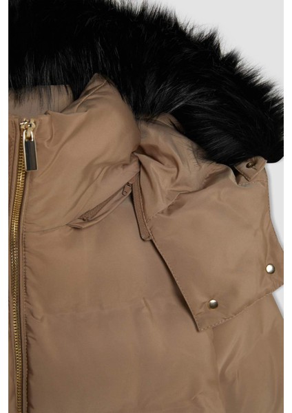Su Geçirmez Uzun Mont Parka Isı Yalıtımlı Kemerli Kapüşonlu Suni Kürklü Hafif A1218AX24WN indirimleri