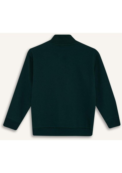 Yılbaşı Erkek Çocuk Dik Yaka Fermuarlı Baskılı Okul Sweatshirt F2710A825AU indirimleri