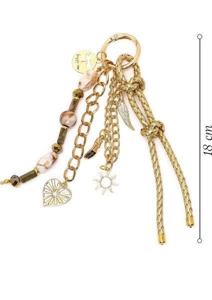 Kadın Altın Zincir Detaylı Boncuklu Metal Charm 000A2D471014 fiyatları