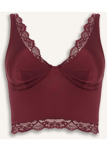 Saten Dantel Detaylı Üst-Fall in Love F7608AX25WN