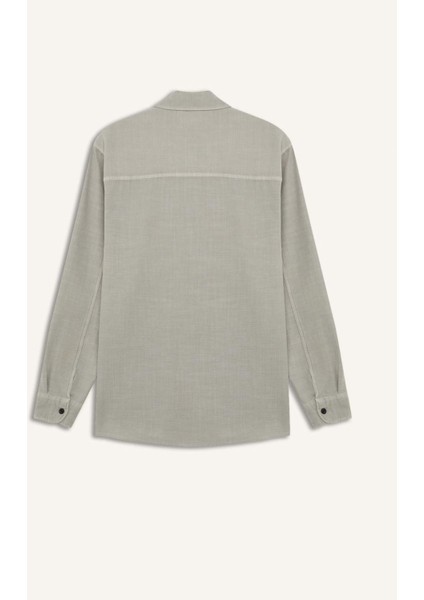 %100 Pamuk Regular Fit Polo Yaka Basic Düz Uzun Kollu Gömlek B2654AX25SP