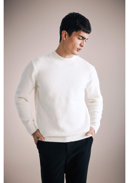 Relax Fit Bisiklet Yaka Triko Kazak E8390AX25CW