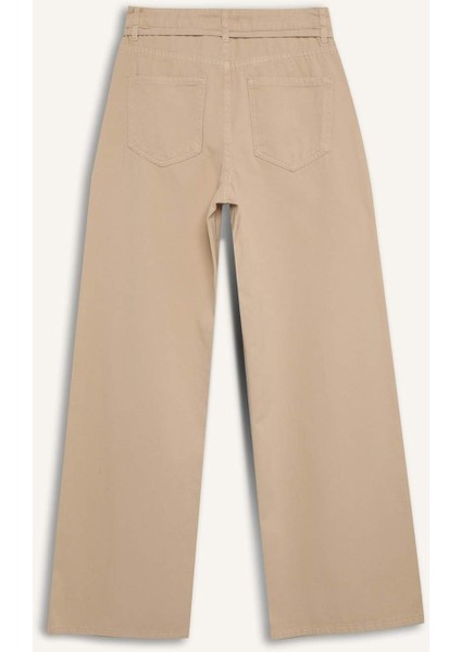 Gabardin Palazzo Pantolon Wide Leg Yüksek Bel Geniş Bol Paça E1794AX25SP