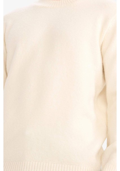 Relax Fit Bisiklet Yaka Triko Kazak E8390AX25CW fırsatları