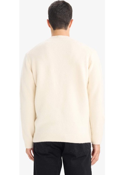 Relax Fit Bisiklet Yaka Triko Kazak E8390AX25CW indirimleri