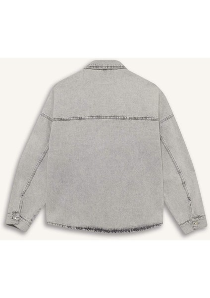 Oversize Geniş Kalıp Jean Uzun Kollu Gömlek E8429AX25AU