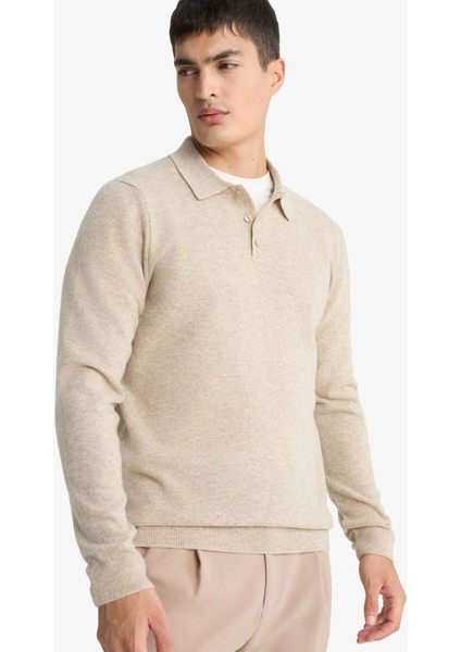 %100 Yün Standart Fit Polo Yaka Kazak F3121AX25WN modelleri