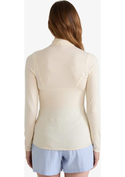 Modal Kaşmir Yumuşak Dokulu Balıkçı Yaka Uzun Kollu Üst-Fall in Love fırsatları