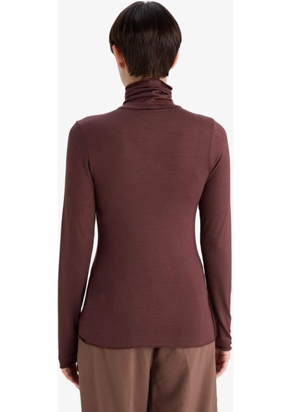 Modal Kaşmir Yumuşak Dokulu Balıkçı Yaka Uzun Kollu Üst-Fall in Love F3167AX25AU fırsatları