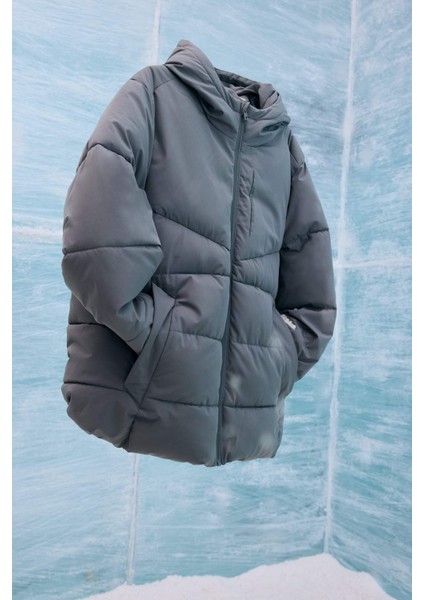 Fit Su İtici Rüzgar Geçirmez Regular Fit Kapüşonlu Fermuarlı Cepli Kışlık Mont E9491AX25WN modelleri