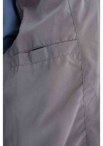 Fit Su İtici Rüzgar Geçirmez Regular Fit Kapüşonlu Fermuarlı Cepli Kışlık Mont E9491AX25WN