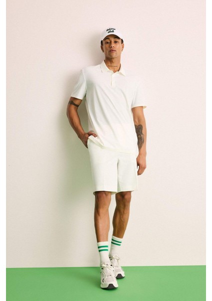 Fit Standart Fit Sporcu Kısa Paça Dokuma Şort