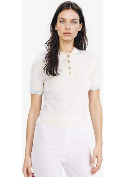 Slim Fit Dar Kesim Polo Yaka Basic Düz Triko Kısa Kollu Kazak E5038AX25SP modelleri