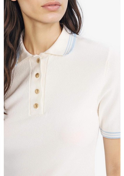 Slim Fit Dar Kesim Polo Yaka Basic Düz Triko Kısa Kollu Kazak E5038AX25SP indirimleri