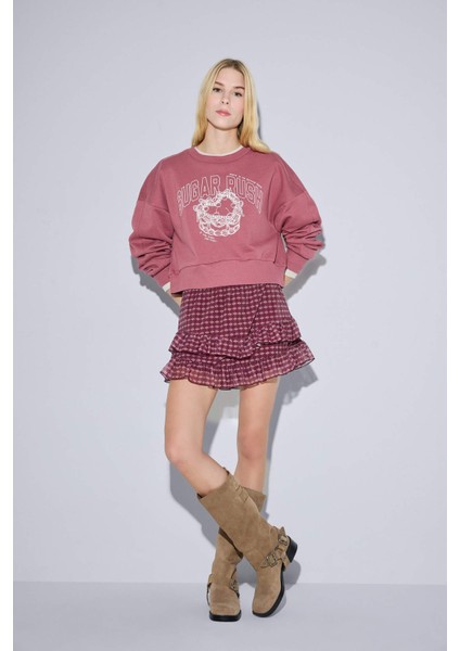 Bisiklet Yaka Baskılı Sweatshirt G3197AX25WN fiyatları