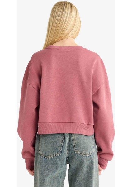 Bisiklet Yaka Baskılı Sweatshirt G3197AX25WN fırsatları