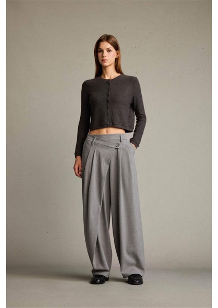 Baggy Fit Fermuarlı Normal Bel Standart Boy Pantolon F9191AX25AU