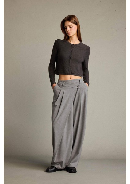 Baggy Fit Fermuarlı Normal Bel Standart Boy Pantolon F9191AX25AU fiyatları