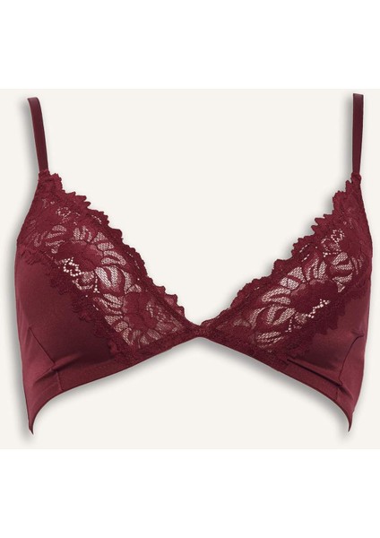 Dantel Detaylı Saten Kapsız Pedsiz Balensiz Bralet Fall in Love