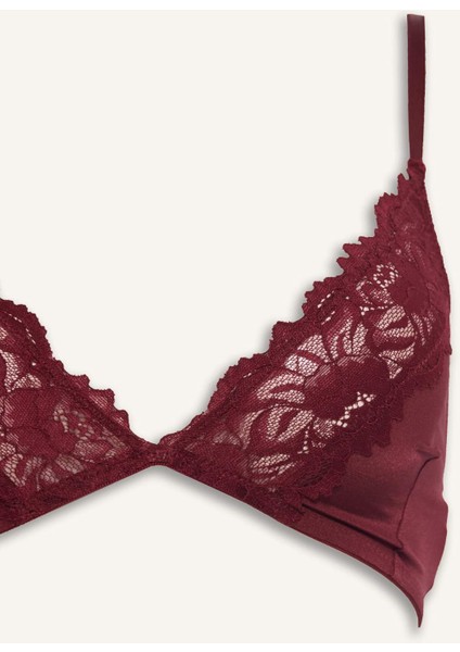 Dantel Detaylı Saten Kapsız Pedsiz Balensiz Bralet Fall in Love modelleri