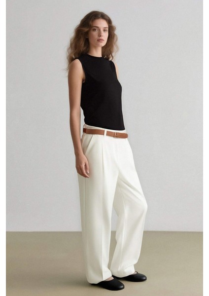 Carrot Fit Gabardin Kumaş Pantolon Kemerli Yüksek Bel Kısa Paça D2732AX25SP modelleri