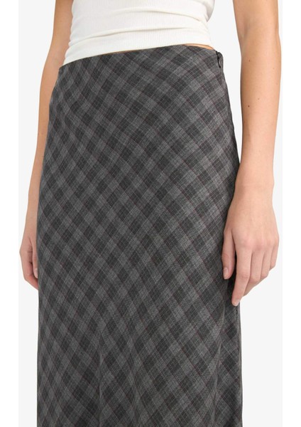 A Form Kareli Yüksek Bel Viskon Midi Etek G5213AX25WN modelleri