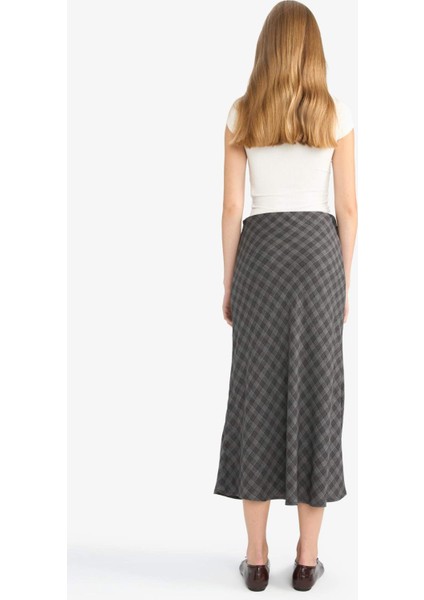 A Form Kareli Yüksek Bel Viskon Midi Etek G5213AX25WN fırsatları