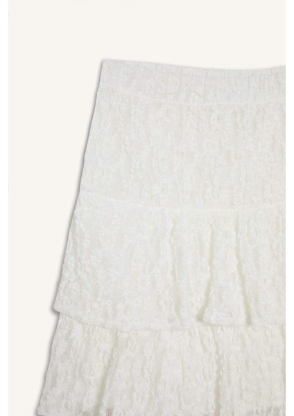 A Kesim Normal Bel Penye Astar Dantel Mini Etek F2012AX25SM modelleri