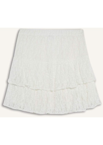 A Kesim Normal Bel Penye Astar Dantel Mini Etek F2012AX25SM fırsatları