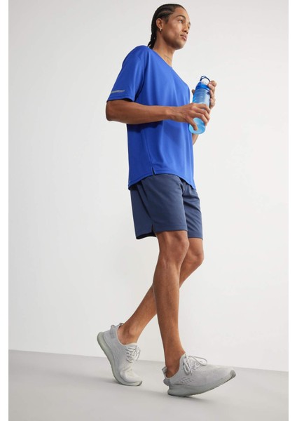 Fit Hızlı Kuruyan Boxy Fit Bisiklet Yaka Baskılı Sporcu Kısa Kollu Tişört D6726AX25SP fiyatları