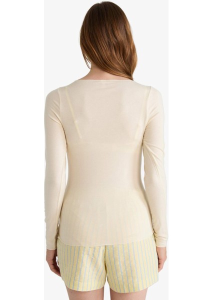 Modal Kaşmir Yumuşak Dokulu Kayık Yaka Uzun Kollu Üst-Fall in Love F2264AX25AU fırsatları