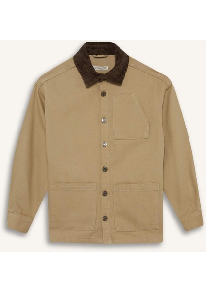 Erkek Çocuk Oversize Geniş Kalıp Polo Yaka Gabardin Uzun Kollu Okul Gömleği F2482A825AU fiyatları