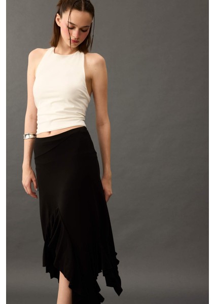 Beli Lastikli Asimetrik Midi Etek G0386AX25SM fiyatları