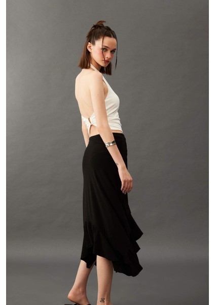 Beli Lastikli Asimetrik Midi Etek G0386AX25SM modelleri