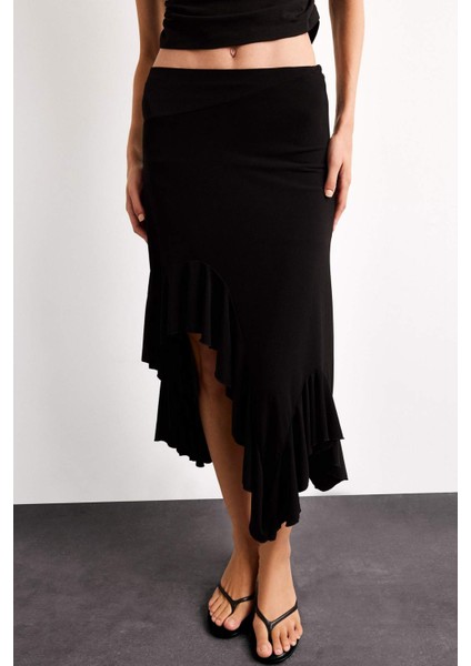 Beli Lastikli Asimetrik Midi Etek G0386AX25SM fırsatları