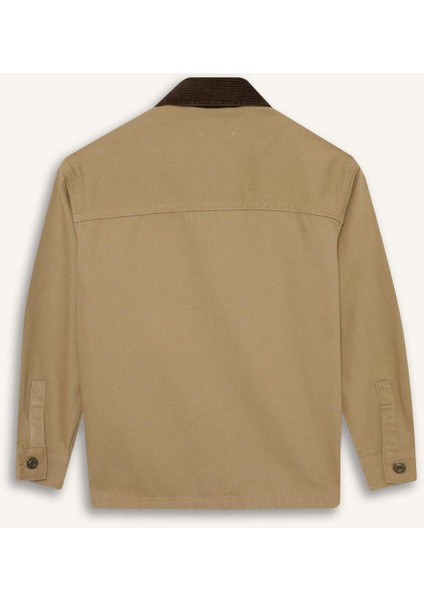 Erkek Çocuk Oversize Geniş Kalıp Polo Yaka Gabardin Uzun Kollu Okul Gömleği F2482A825AU fırsatları