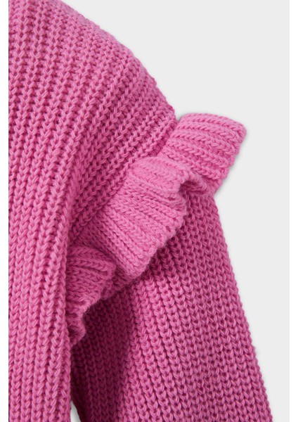 Kız Bebek Bisiklet Yaka Triko Kazak modelleri