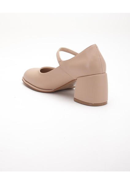 Nude Kadın Kalın Topuklu Ayakkabı Baretli Vardola Kalın Tokalı indirimleri